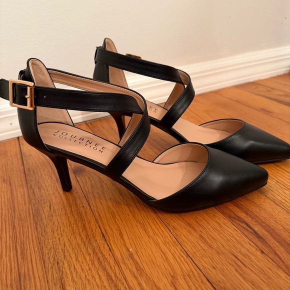 Journee Collection Shoes - Journee Collection Black Strappy Heels